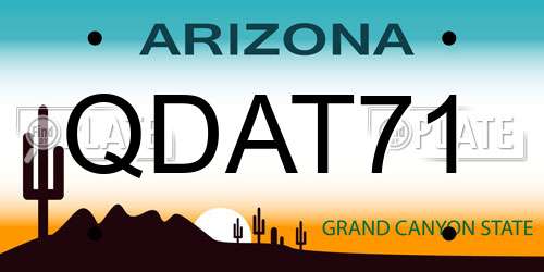 QDAT71 Arizona License Plate