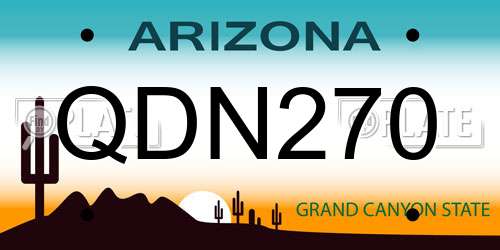 QDN270 Arizona License Plate