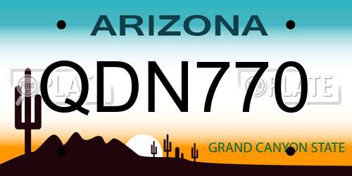 QDN770 Arizona License Plate