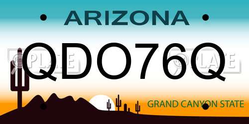 QDO76Q Arizona License Plate