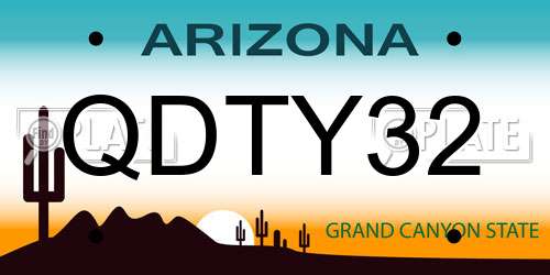 QDTY32 Arizona License Plate