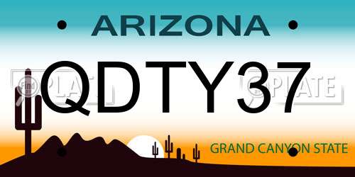 QDTY37 Arizona License Plate
