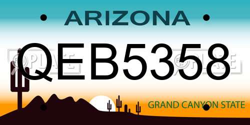 QEB5358 Arizona License Plate