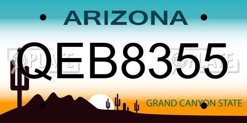 QEB8355 Arizona License Plate