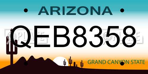 QEB8358 Arizona License Plate