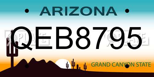 QEB8795 Arizona License Plate