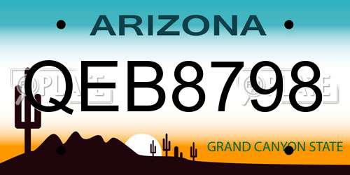 QEB8798 Arizona License Plate