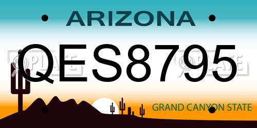 QES8795 Arizona License Plate