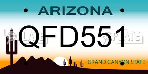 QFD551 Arizona License Plate