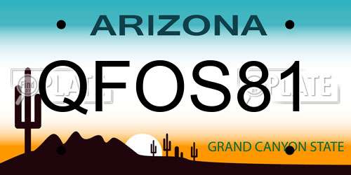QFOS81 Arizona License Plate