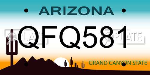 QFQ581 Arizona License Plate