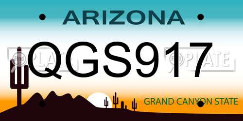 QGS917 Arizona License Plate