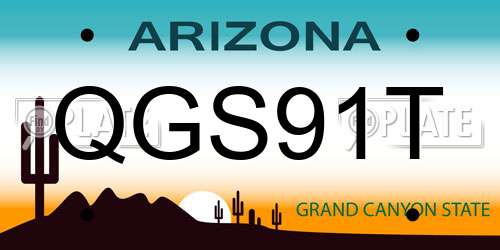 QGS91T Arizona License Plate