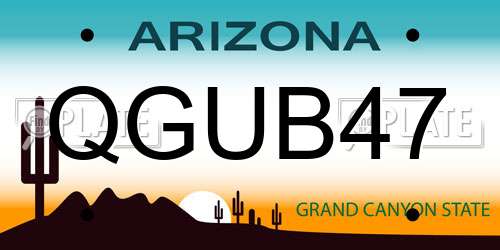 QGUB47 Arizona License Plate