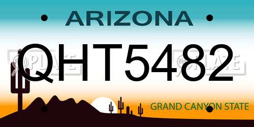 QHT5482 Arizona License Plate