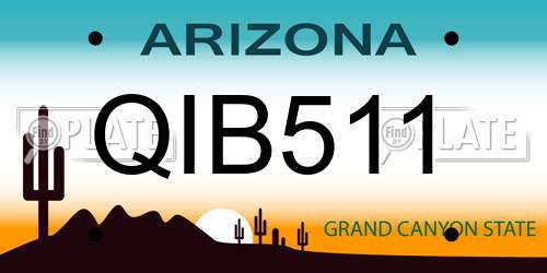 QIB511 Arizona License Plate