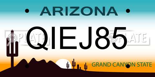 QIEJ85 Arizona License Plate