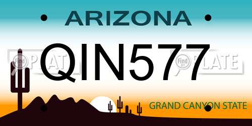 QIN577 Arizona License Plate