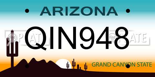 QIN948 Arizona License Plate