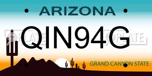 QIN94G Arizona License Plate