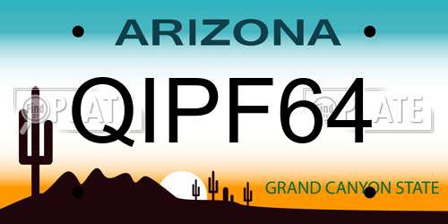 QIPF64 Arizona License Plate