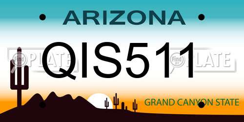 QIS511 Arizona License Plate