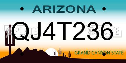 QJ4T236 Arizona License Plate