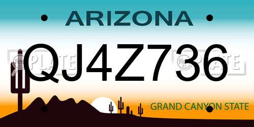 QJ4Z736 Arizona License Plate