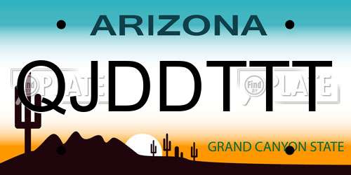 QJDDTTT Arizona License Plate