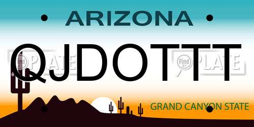 QJDOTTT Arizona License Plate