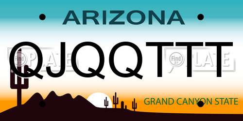 QJQQTTT Arizona License Plate