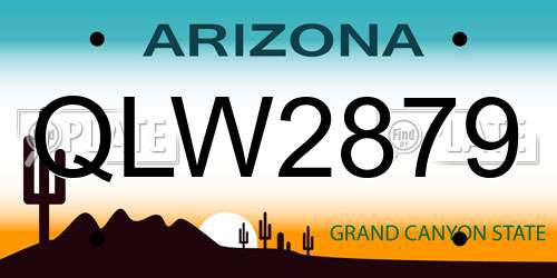QLW2879 Arizona License Plate