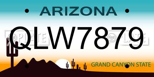 QLW7879 Arizona License Plate