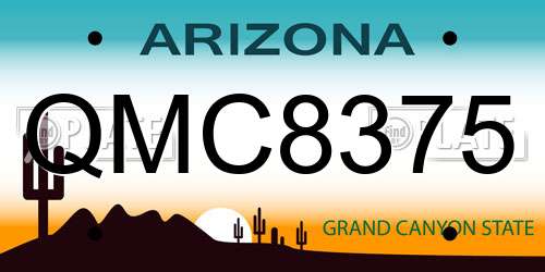 QMC8375 Arizona License Plate