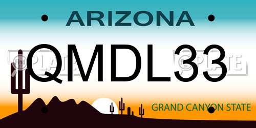 QMDL33 Arizona License Plate