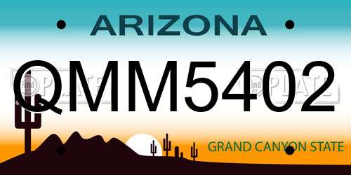QMM5402 Arizona License Plate