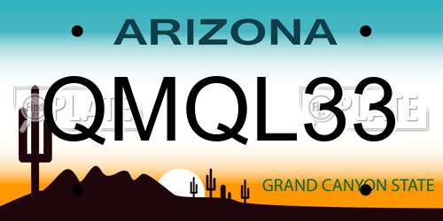 QMQL33 Arizona License Plate