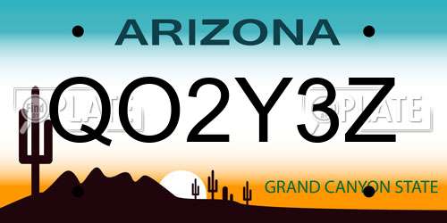 QO2Y3Z Arizona License Plate
