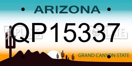 QP15337 Arizona License Plate