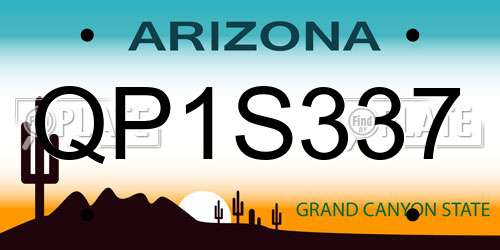 QP1S337 Arizona License Plate