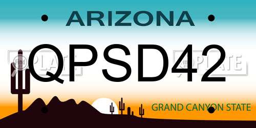 QPSD42 Arizona License Plate