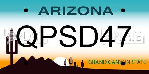QPSD47 Arizona License Plate