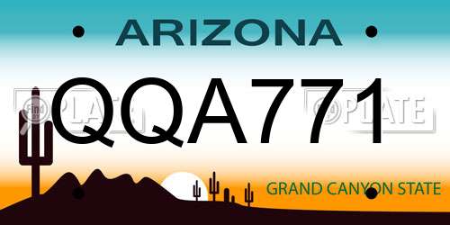 QQA771 Arizona License Plate