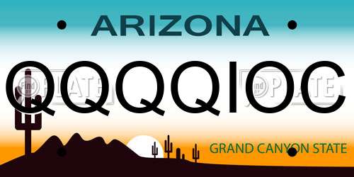 QQQQIOC Arizona License Plate