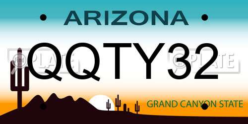 QQTY32 Arizona License Plate