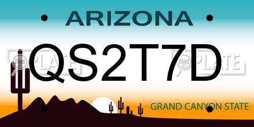 QS2T7D Arizona License Plate