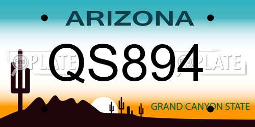 QS894 Arizona License Plate