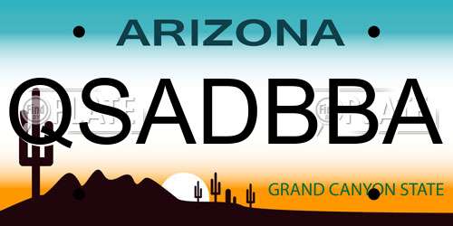 QSADBBA Arizona License Plate