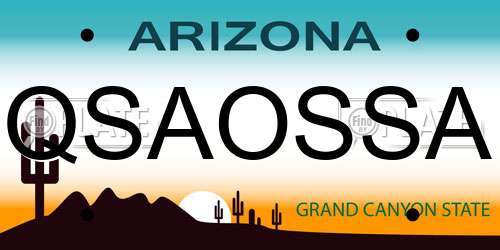 QSAOSSA Arizona License Plate