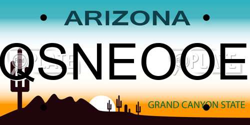 QSNEOOE Arizona License Plate
